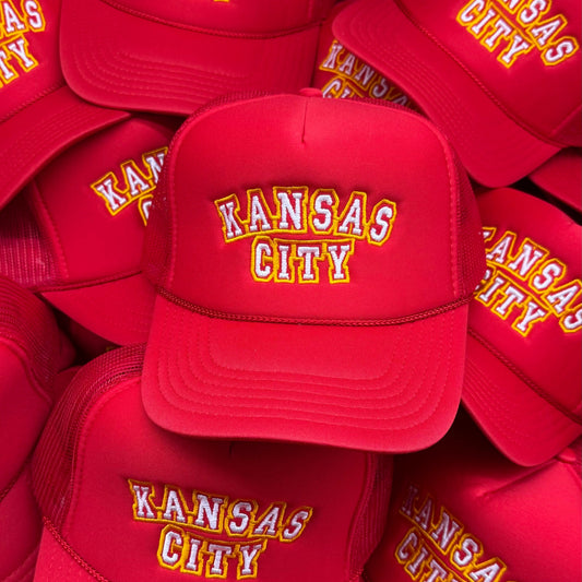 Kansas City Outlined Embroidered Trucker Hat