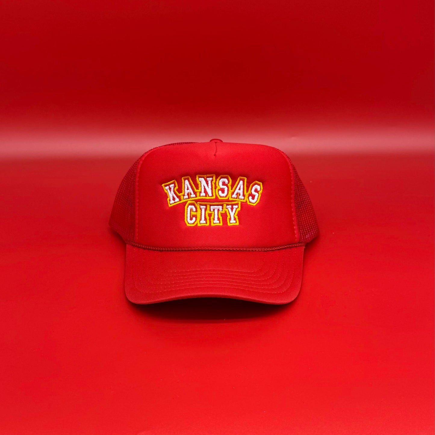 Kansas City Outlined Embroidered Trucker Hat