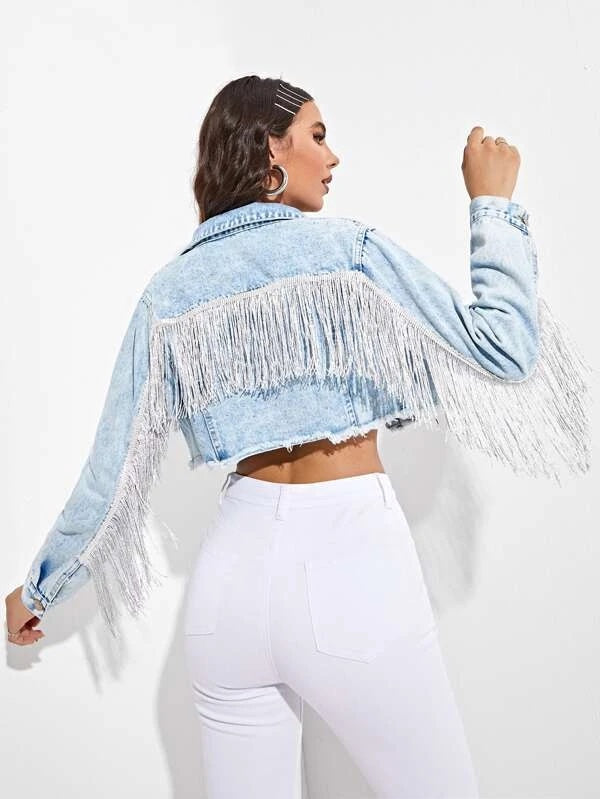 Custom Fringe Jean Jacket